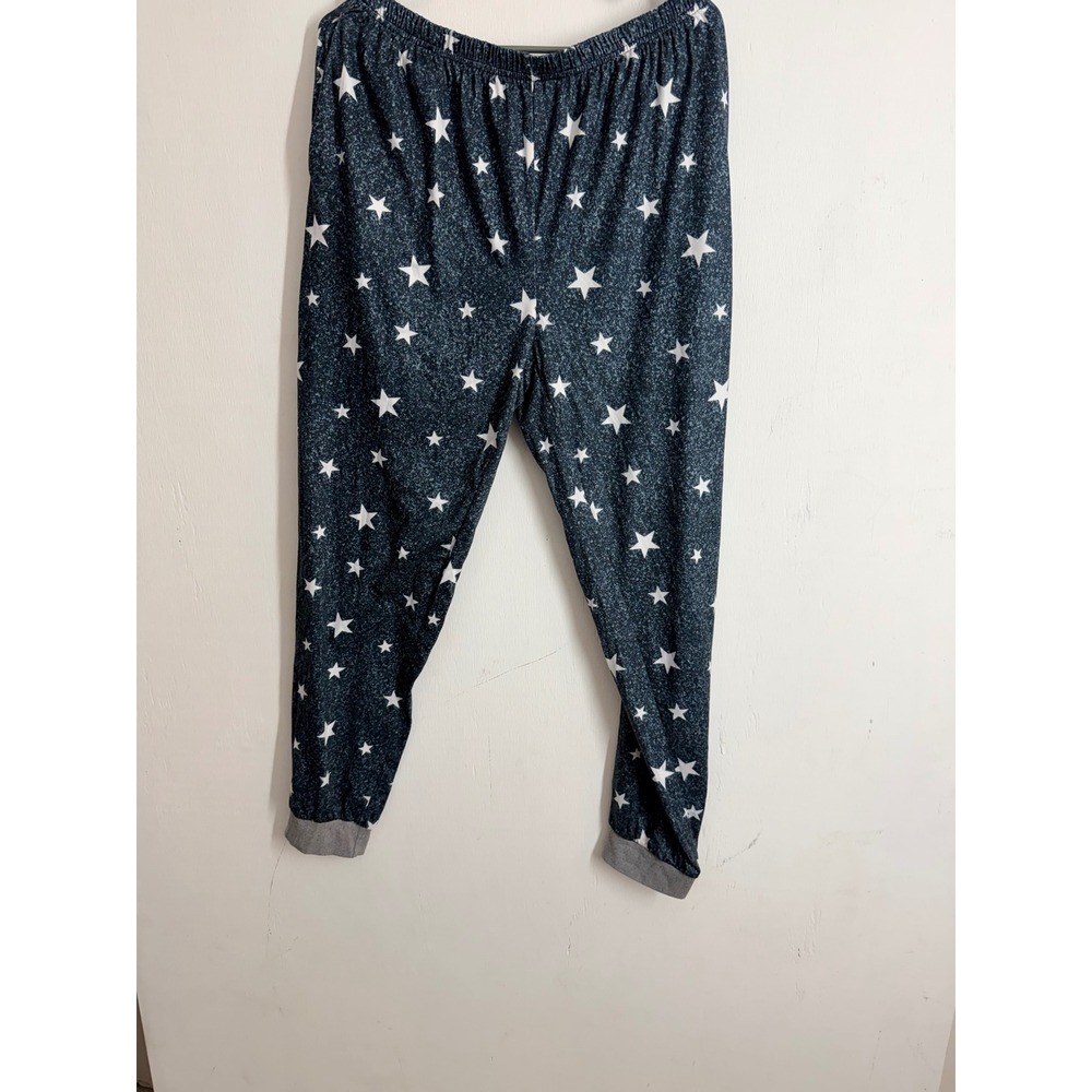 Ekouaer Womens XL Star Print Pajama Pants Navy Blue Jogger Sleepwear Loungewear